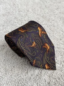 Robert Talbott Best of Class Paisley Pheasant Hunting Silk Tie Purple - Picture 1 of 5