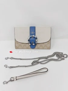 Nueva con etiquetas bandolera de embrague Coach C1484 Gemma en bloque de colores lona de firma original $288 - Imagen 1 de 9