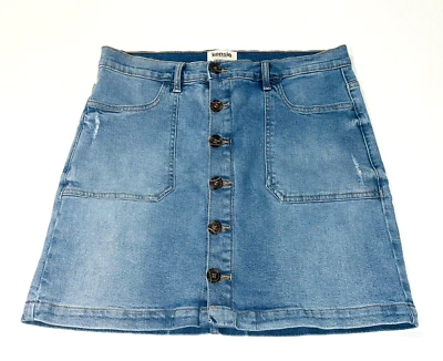 Minifalda Kensie Jeans DE COLECCIÓN LUXE para mujer talla 10/30 azul denim con botones Foto 1 de 4