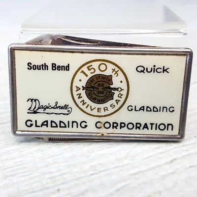 Navaja de bolsillo Gladding Corp 1966 de colección 150 aniversario archivo clip para dinero 2" Foto 1 de 4