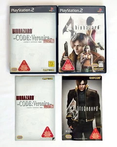 Lot 2 Resident Evil PS2 Biohazard 4 & Code: Veronica Set Japan Import w/ Manual - Picture 1 of 12