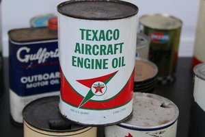 VOLLSTÄNDIG datiert 1964 TEXACO FLUGZEUGMOTORÖL altes Logo 1 Quart. Blechdose ~ KEINE UNDICHTIGKEITEN - Bild 1 von 7