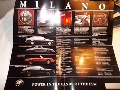 ALFA ROMEO MILANO Original Plegable Folleto de Ventas Milano GTV 6 Spider  Foto 1 de 4