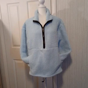 No Boundaries Women's Fleece Jacket Size XL 15-17 Blue Pullover Kangaroo EUC - Picture 1 of 16