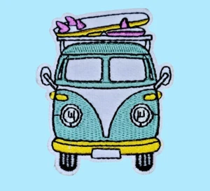 MINI VAN HIPSTER SURFING OUTDOORS ADVENTURE TRAVEL IRON ON PATCH - Picture 1 of 2