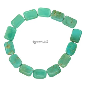 14 Genuine Chinese Turquoise Rectangle Cushion Beads 10x14mm 7.5" #82229 - Bild 1 von 1