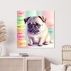 Cute Pug with a lot of Macarons Sweet Colors Dog canvas print Wall Home Decor