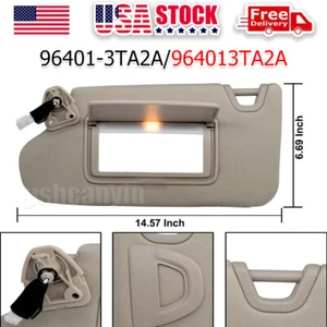 Left Driver Side Sun Visor w/Lights For Nissan Altima 2013-2018 964013TA2A Beige - Picture 1 of 6