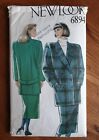 New Look 6894 Double Breasted Coat Winter Skirt Suit 1980s Sewing Pattern