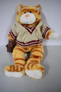 Orange Tabby Kitty With Baseball Glove and Sweater Build A Bear Workshop - Picture 1 of 1