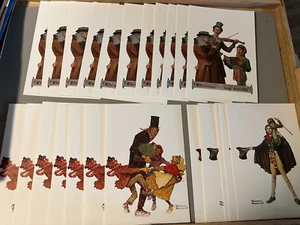 TARJETAS DE NAVIDAD VINTAGE SELLO NORMAN ROCKWELL-3 ILUSTRACIONES-1985-23 EN TOTAL - Imagen 1 de 8