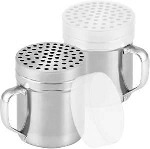 10Oz Metal Parmesan Cheese Shakers with Large Holes - with Handle - Chili Flakes - Picture 1 of 3