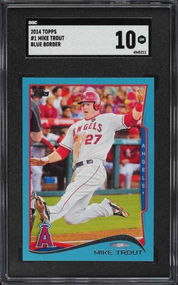 2014 Topps MIKE TROUT BLUE BORDER PARALLEL #1 SGC 10 GEM MINT - Image 1 of 2
