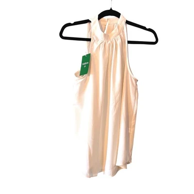 Blusa Top Halara Marfil Cuello Halter Acanalado Para Mujer Talla S Nueva Con Etiquetas Foto 1 de 4