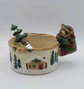 St. Nicholas Square Heartland Bear Cabin set ciotola e spandiconcime - Foto 1 di 13