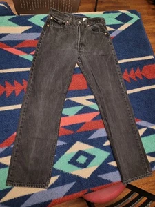 Vintage Levi's 501xx Black Jeans Mens 29x31 * Denim Button Fly Straight 2002 - Picture 1 of 11