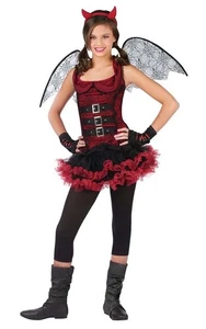 DEVIL EVIL WINGS CUTE GIRLS CHILD SCARY FANCY DRESS HALLOWEEN COSTUME - Bild 1 von 2