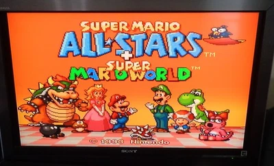 Super Mario All-stars and Super Mario World (Super Nintendo SNES, 1994) - Image 1 of 4