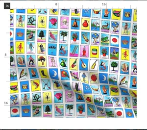 FQ Fat Quarter NEW 100% Cotton Fabric 18"X22" Lotería, Bingo - Picture 1 of 2