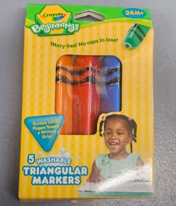 Crayola Beginnings Washable Triangular Markers Assorted 5Pack Style #80-5805 New - Picture 1 of 3
