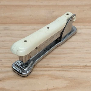 Vintage Ace Liner Modell 502 Hefter Creme Chrom Mid Century Art Deco FUNKTIONIERT - Bild 1 von 6