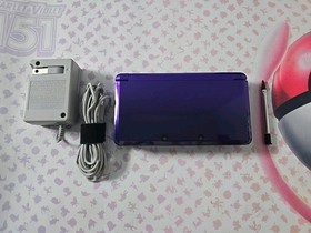 Nintendo 3DS Midnight Purple with OEM Charger & Stylus - Tested & Works