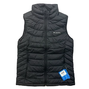 Columbia Puffer Vest Women’s Large Black Powder lite II Omni-Heat Full Zip NWT - Picture 1 of 7