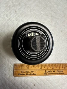 Interruptor de botón de encendido y apagado vintage baquelita sobre base cerámica de porcelana 2259-2 - Imagen 1 de 6