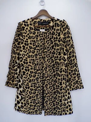 Новый склад женщин леопард печать креп Топпер куртка кнопка США 2 Великобритании 8 - Изображение 1 из 3