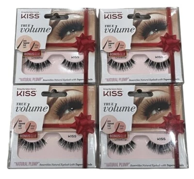Lot Of 4 Kiss True Volume Natural Plump False Eyelashes - Dreamy - Image 1 of 2