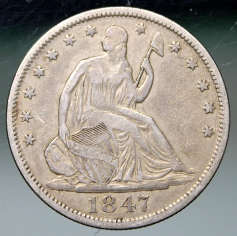 1847 O Seated Liberty Half Dollar - XF !! Cover
