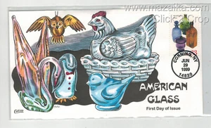 1999 COLLINS HANDPAINTED FDC 3326 MOLD BLOWN AMERICAN GLASS CHICKEN PENGUIN OWL - Picture 1 of 1