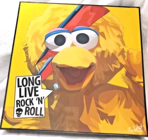 BIG BIRD POP ART Sesame Street ACRYLIC PLAQUE Signed Wall Hanging Rock n Roll - Picture 1 of 4