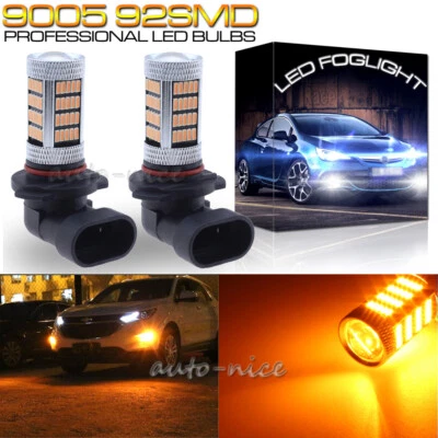 92SMD 9005 9145 High Power Amber LED Fog Light Bulb for Dodge Ram 1500 2500 3500 - Image 1 of 4