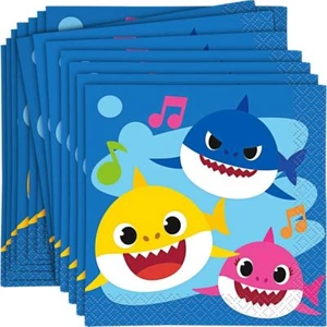 Baby Shark Paper Beverage Napkins - 16 Pcs - Picture 1 of 1