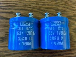 2 New 12000 uf 63v Chemi-Con Capacitor McIntosh MAC1900 MA-6100 MA6200 EXACT FIT - Picture 1 of 4