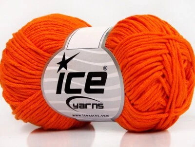 8-Skein Lot Baby Summer DK Yarn light cotton 8x50g Dark Orange - Image 1 of 4
