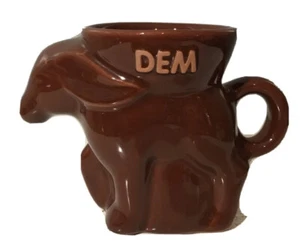Frankoma Democrat DEM Donkey 2003 Mug Cup Political Collectible Brown Glaze - Picture 1 of 9