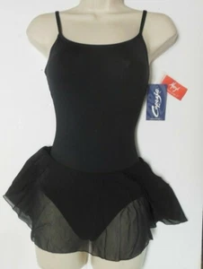 Black Capezio Ballet dress Meryl skirted leotard MC150 Camisole Adj strap - Picture 1 of 7