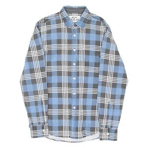 REPLAY Mens Shirt Blue Check Long Sleeve M - Picture 1 of 6