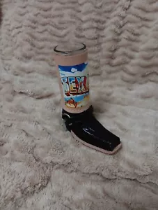 Großer seltener Texas Stiefel Kunstgator/Krokusleder 5 Zoll Schnapsglas - Bild 1 von 7