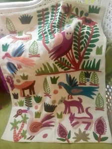 Alfombra bordada de lana crewel animal bosque 2x3 bucles colgantes de pared para niños - Imagen 1 de 8