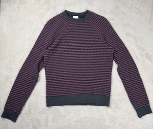 Paul Smith Sweater Mens Medium Red Black Blue Preowned Striped Crewneck Pullover - Picture 1 of 8