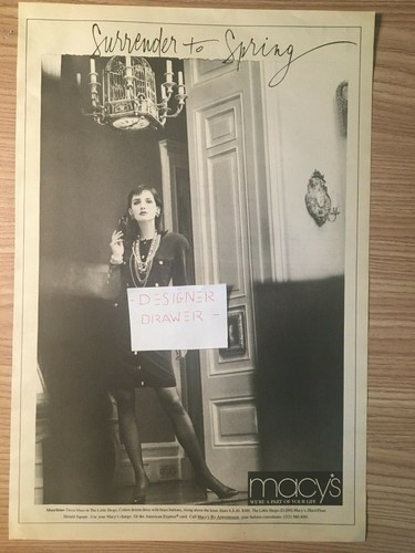 Abiti Moschino 1987 resa alla primavera vintage stampa promozionale annuncio