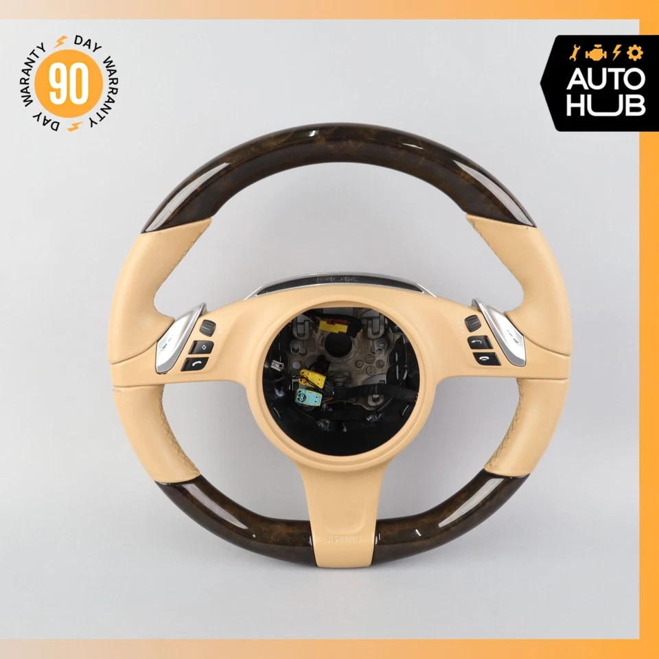 Volante Porsche Panamera 4 970 14-16 con palancas de cambio beige OEM Foto 1 de 4