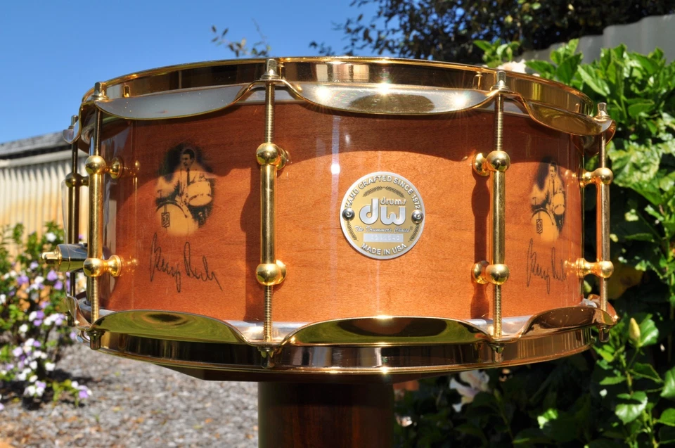 Rare DW Buddy Rich Snare Drum 14x5.5 Solid Maple Gold Hardware from 2006 UNUSED! - Image 1 of 4