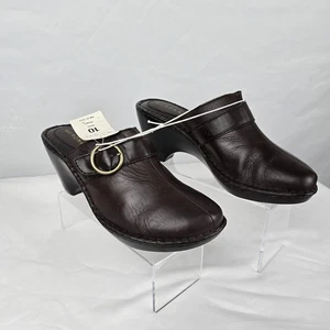 Merona Clogs Women's 10 M Alena Leather Buckle Accent Brown New NWT - Picture 1 of 15