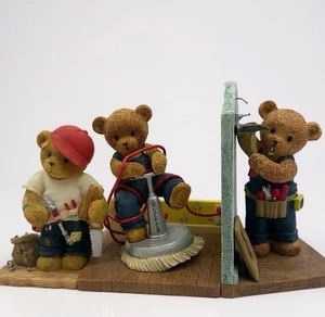 Vintage Set Lot of 3 Faithful Fuzzies Collection Honey-Do Bears Work Figurines - Picture 1 of 14