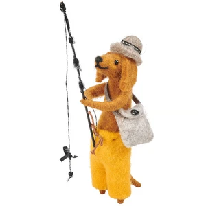 Figura de perro pescador con fieltro de caña - Imagen 1 de 3