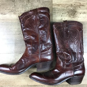 Dan Post Herren Größe 10D Kirschbraun Leder Westernstiefel - Bild 1 von 8